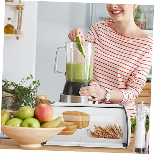 Miniatura 8 de BESTOYARD Caja de pan impresa mostrador de pan contenedor de pan de metal recipiente de pan de cocina contenedor de pan de almacenamiento lata ca