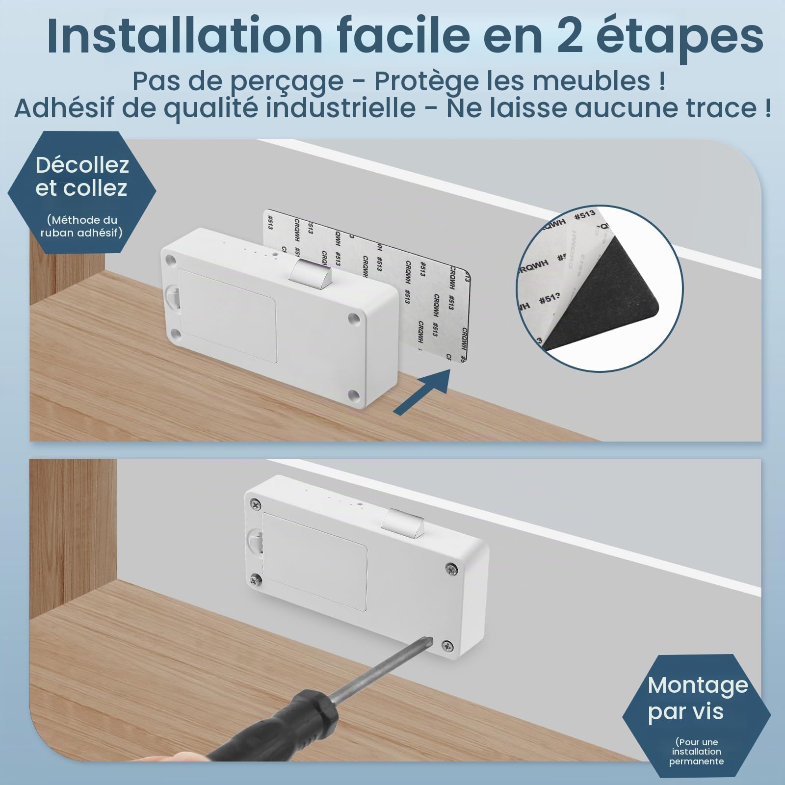 Serrure Connectée, Serrure RFID Bluetooth Serrure de Tiroir Électronique Serrure d'Armoire Intelligente NFC Sécurité Enfant Cachée