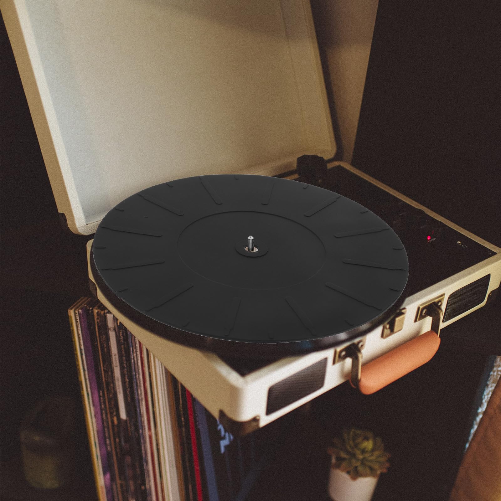 POPETPOP Alfombrilla de 170mm de Silicona para Tocadiscos Antideslizante Protector Antiestático que Aumenta Adhesión y Reduce Vibración en Discos de Vinilo
