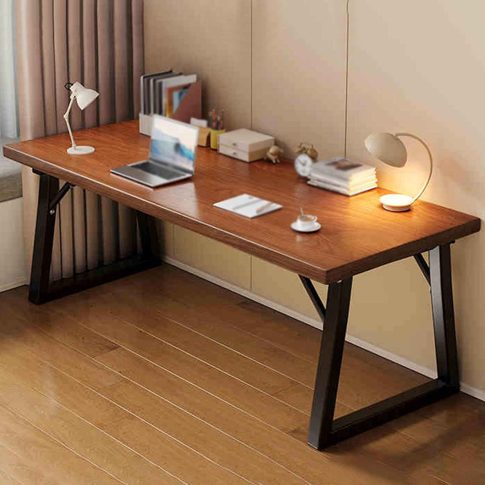 Poste de travail élégant noir 120 x 60 cm pour chambre et bureau moderne
