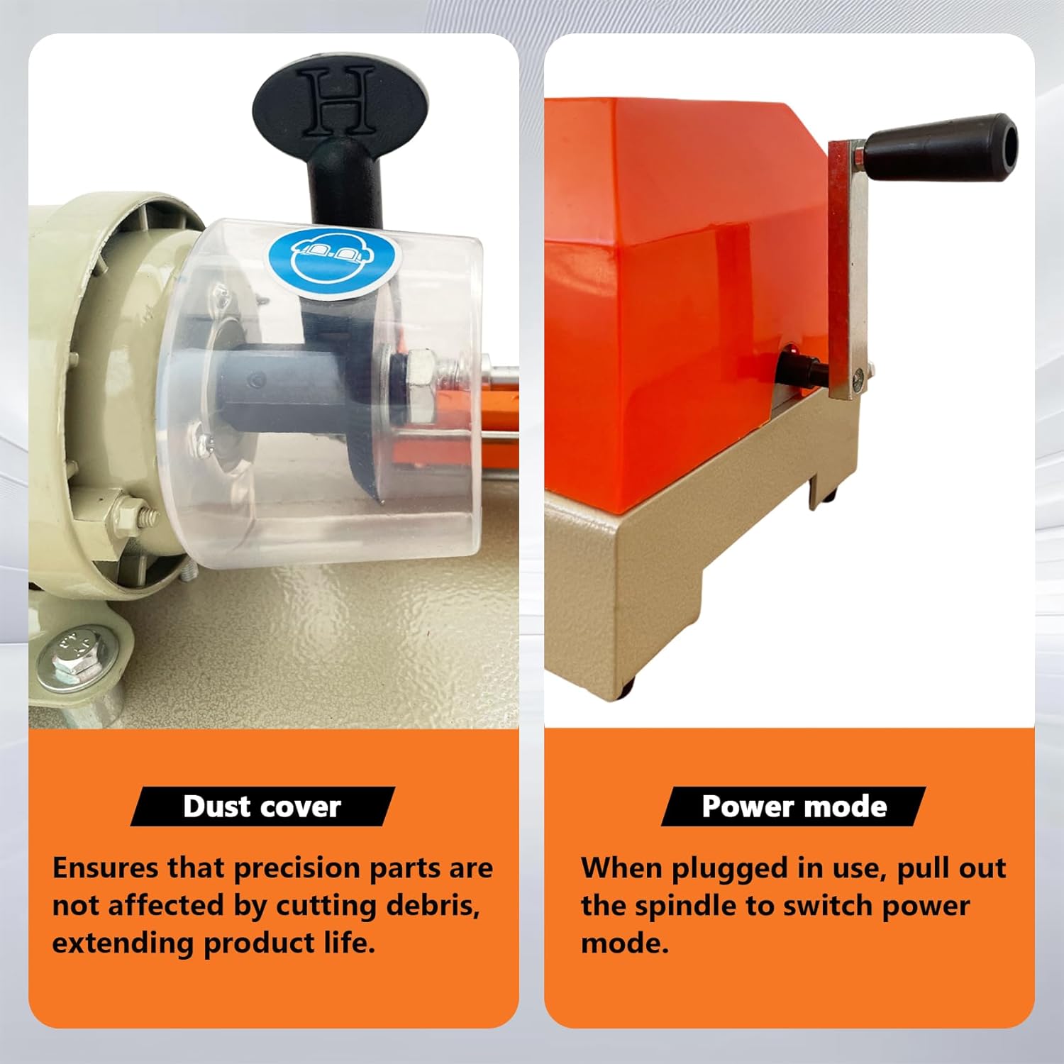 Hardware cutting machine,110V Hardware Cutter Machine for Cut Metal Parts, Commercial Cutting Machine, for hardware stores, hotels (orange).