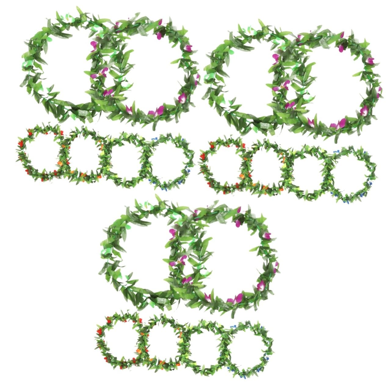 GLEAVI 3 Set Lei Hawaiana Per Ghirlande Di Festa Luau Forniture Spiaggia Decorazioni Del Partito Delle Hawaii Di Fiori Hawaiana Ghirlande Hawaiane Poliestere 6 Pezzi*3