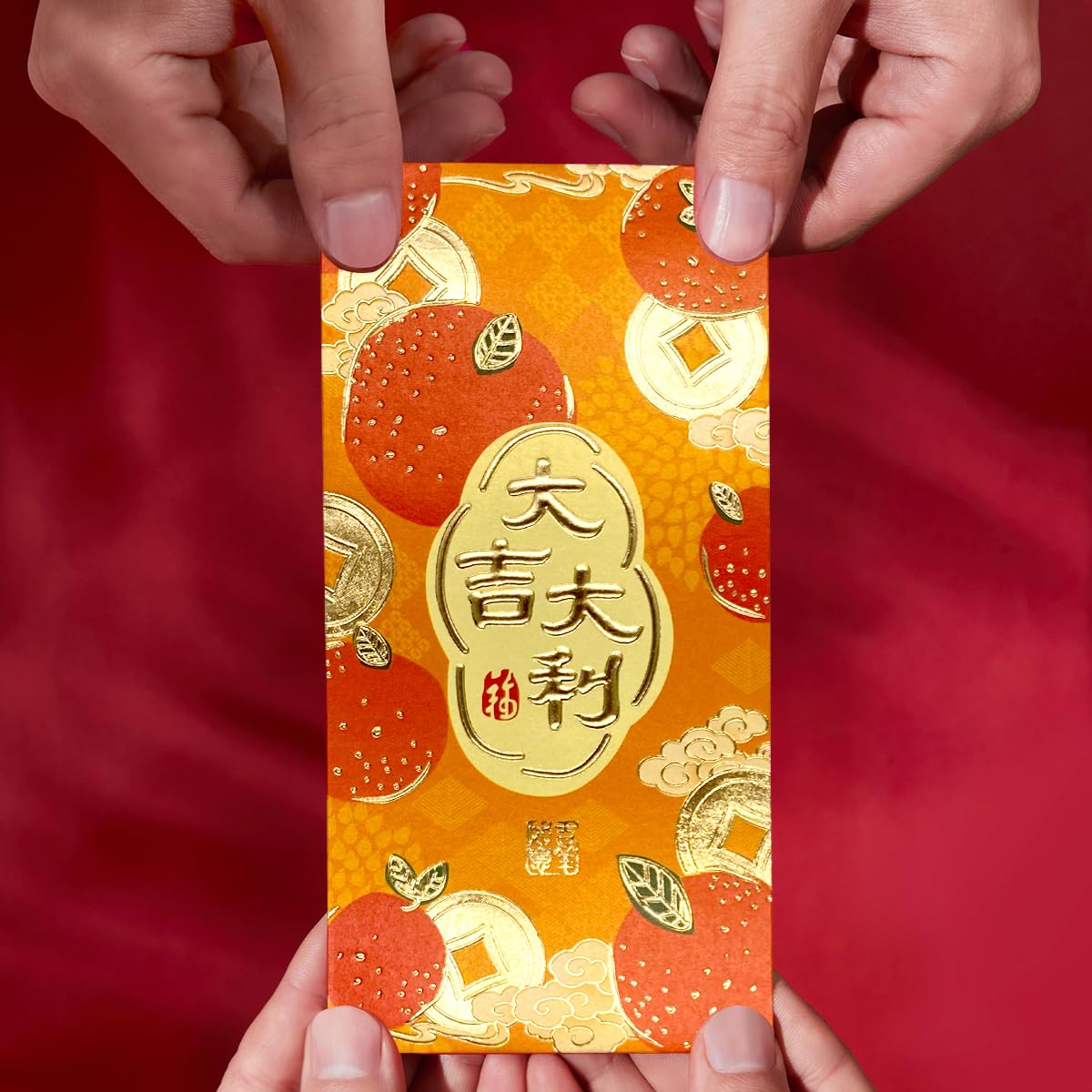 Enveloppes Rouges Hong Bao pour le Nouvel An Chinois, Grandes Enveloppes Porte-Bonheur pour Argent Liquide, Paquets Rouges Lai See