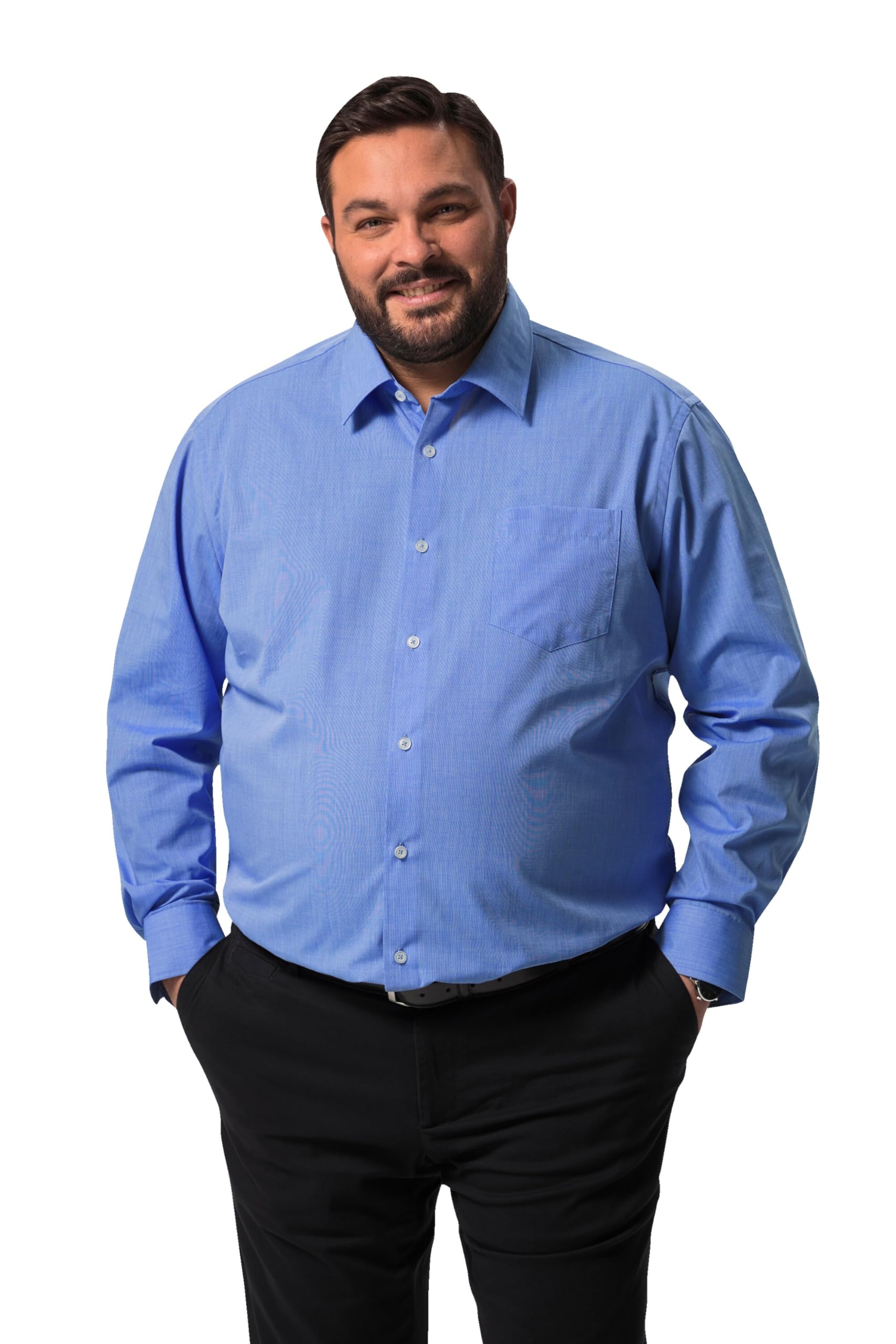 Men Plus Herren große Größen Übergrößen Menswear L-8XL Businesshemd, Langarm, Easycare, Kentkragen, Comfort Fit 830753