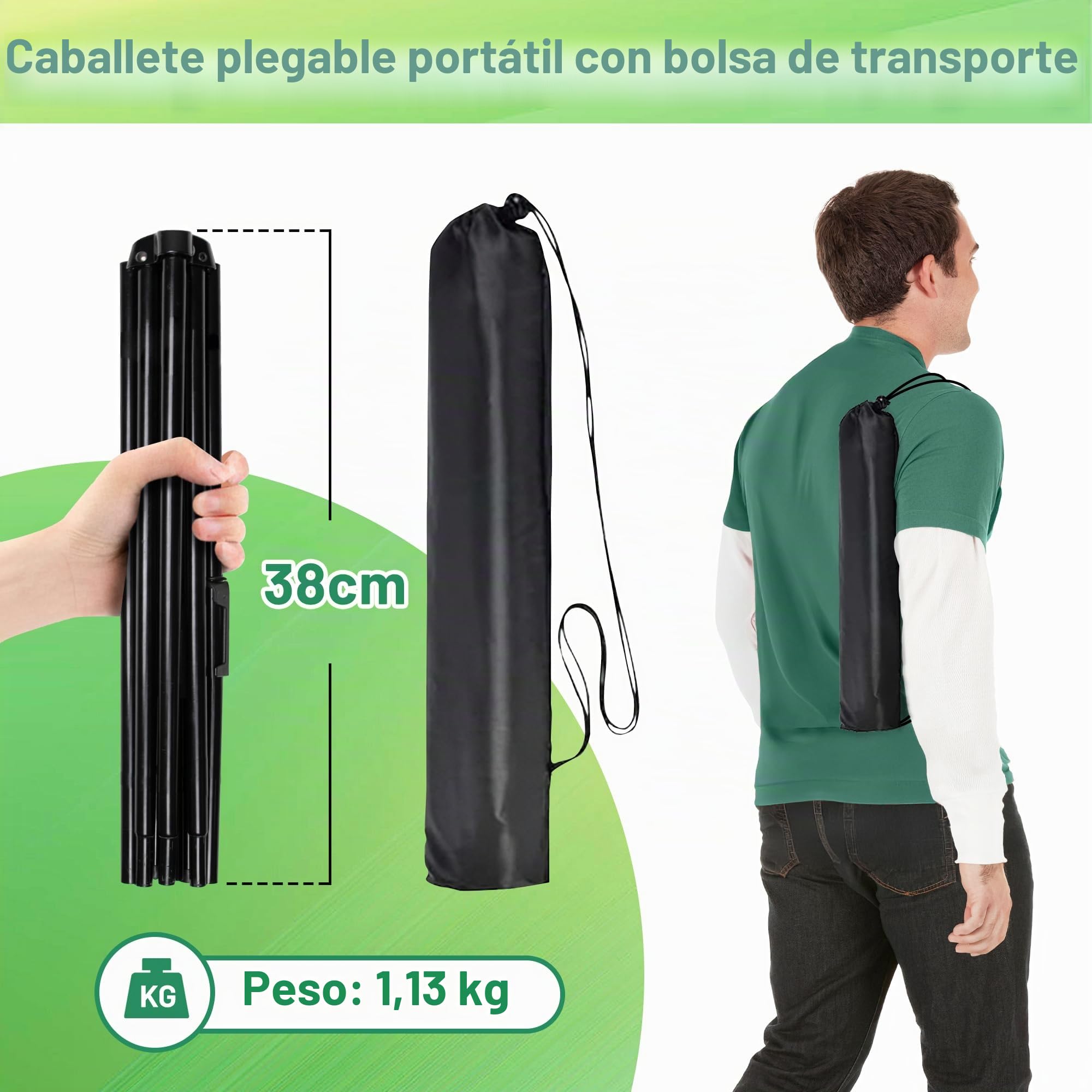 Caballete para carteles, caballete de exhibición para letrero de boda, soporte de póster de artista, trípode instantáneo plegable para pintura, caballete de metal ajustable de 168 cm con bolsa