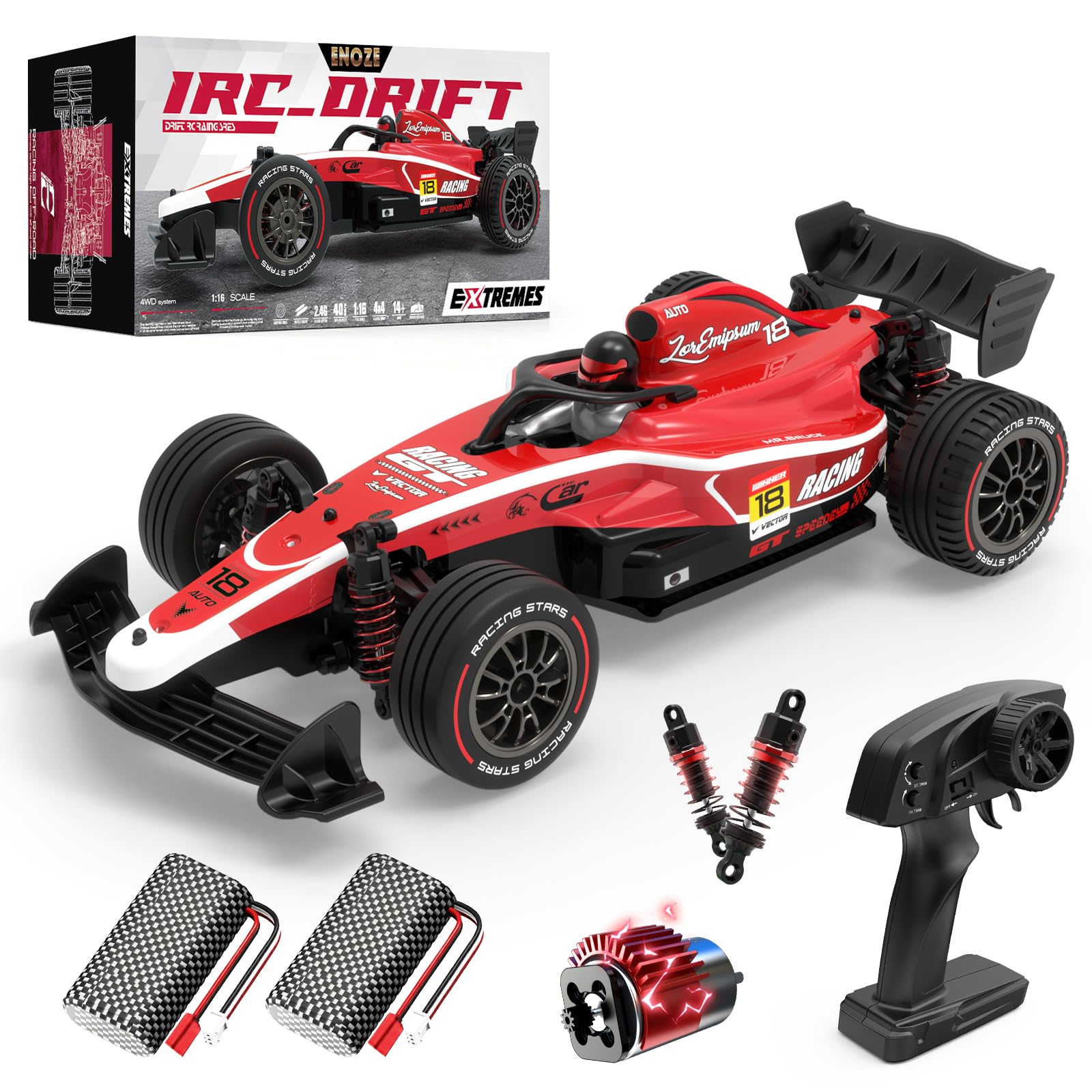 YESHIN 1:14 RC Cars for Adults, Max 36mph Electric Off-Road Racing Car, Waterproof High Speed 4WD Remote Control Car with 2*Battery