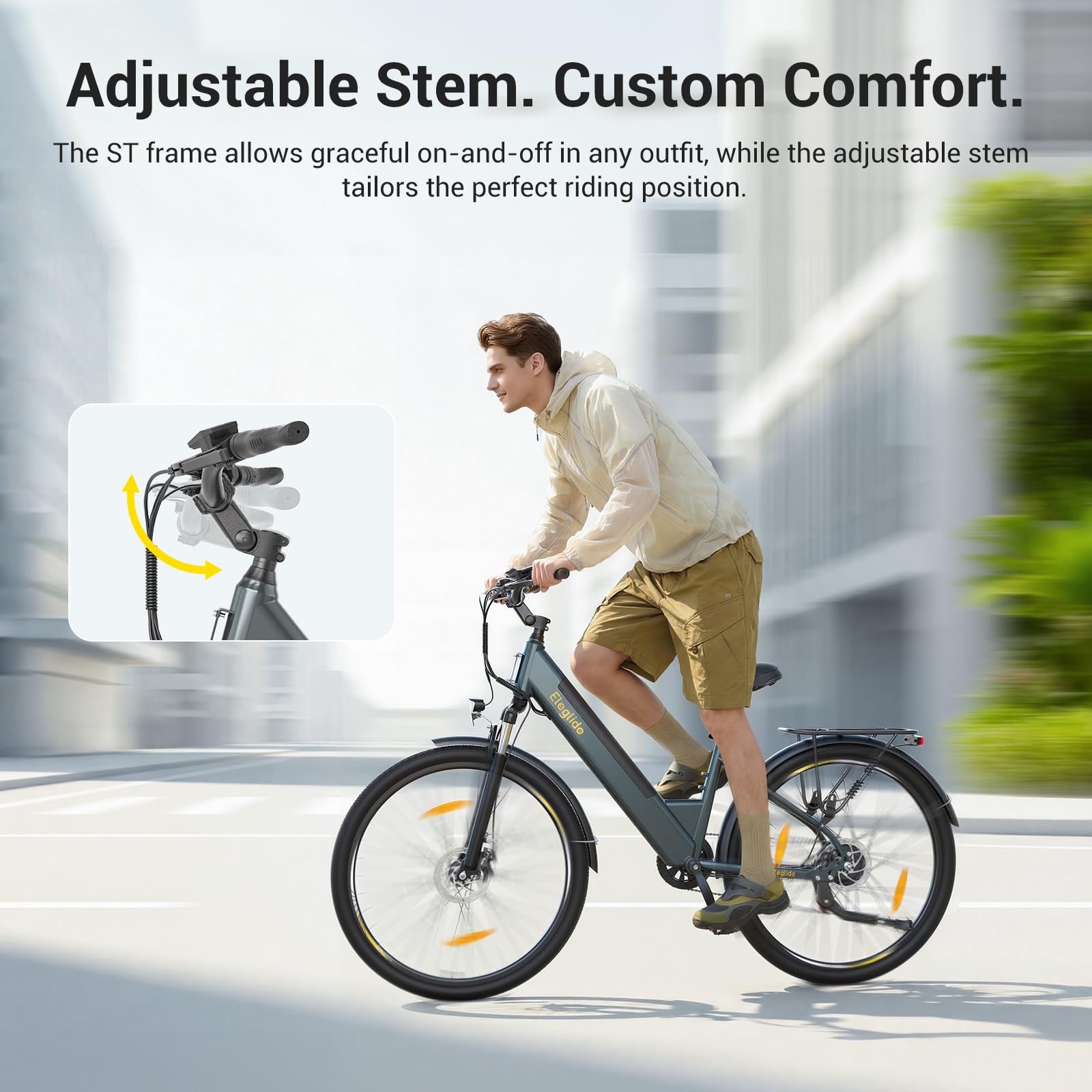Eleglide Vélo électrique de Trekking T1 Step-Thru 27,5" Batterie Lithium 36V 13Ah 100km Moteur 250W 7 Vitesses Écran LCD