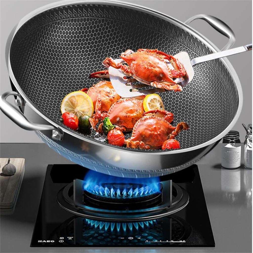 Stainless Steel Ear Fryer, Double-sided Screen, Large Pot, Flat Bottom, Non Stick, Uncoated, Thickened