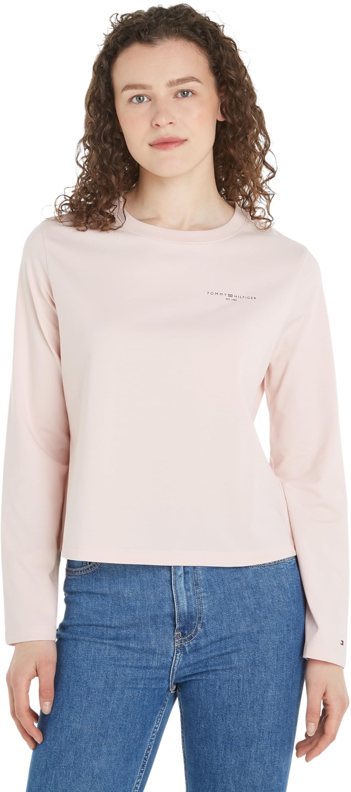 Tommy Hilfiger Camisetas de Punto de Manga Larga para Mujer