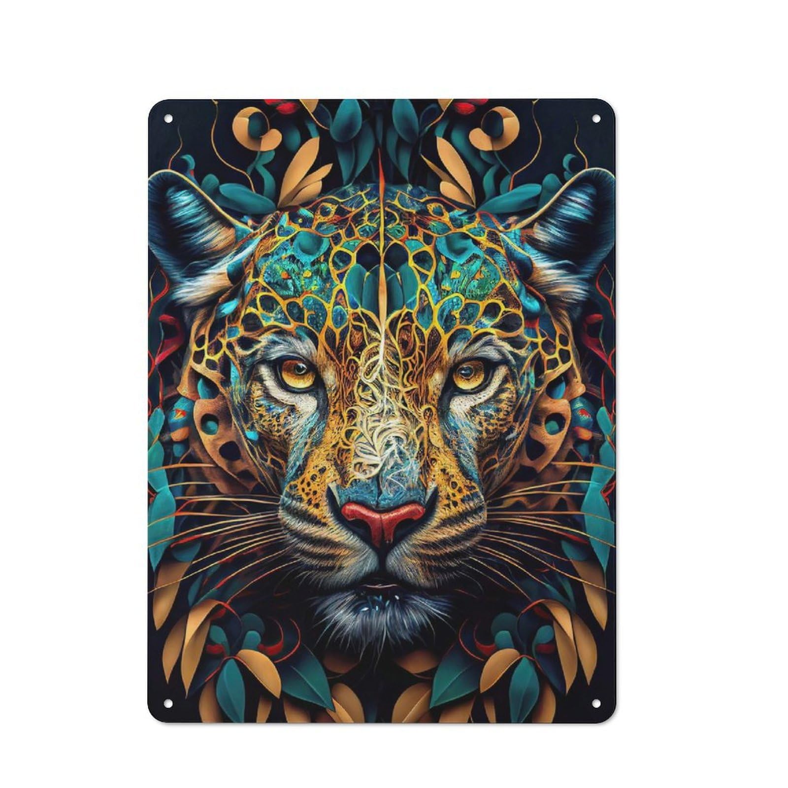 Junmoney The Cunning Jaguar Vintage Vintage Tin Sign 40X30cm, Cafe Wall Decor For Bakery, Diner, Cafe Or Family Room