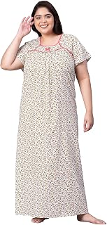CLOCHOICE Comfy Classic Floral Print Pink Plus Size Women Nighty/Maxi Price In India