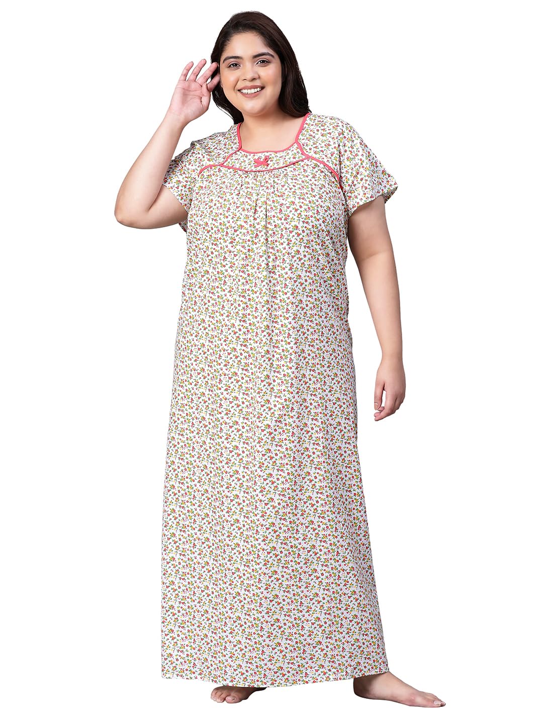 CLOCHOICE Comfy Classic Floral Print Pink Plus Size Women Nighty/Maxi - Review, Price and Buying Guide