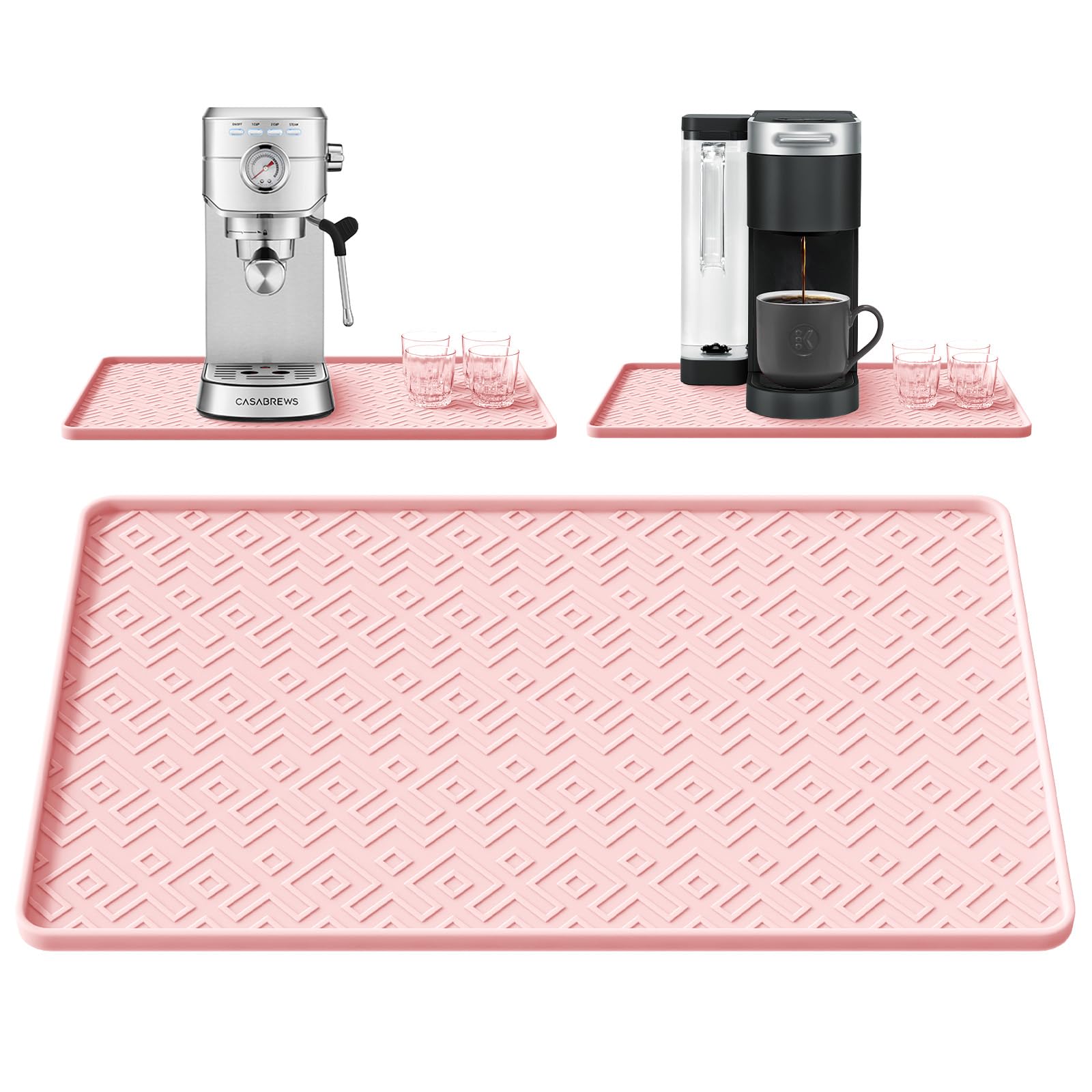 Silicone Coffee Mat 19" x 12", Waterproof Coffee Bar Mat, Spill-Proof Coffee Maker Mat for Kitchen Counter, Non-Slip Coffee Machine Mat, Durable Counter Protector — Amazon image 9