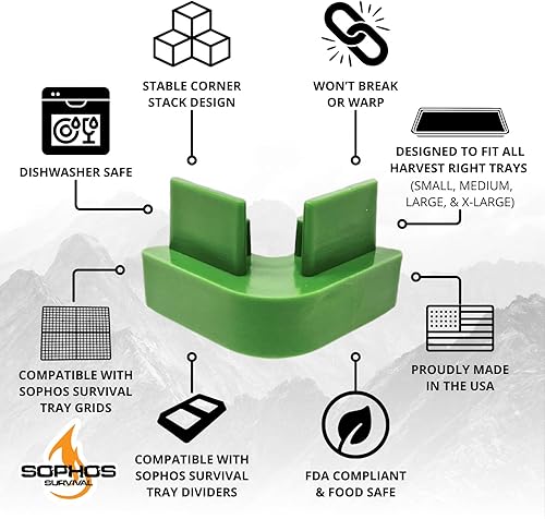 Miniatura 3 de Apiladores de bandejas para bandejas de secado de congelación derecha de cosecha (blanco - XL 6 bandejas (20 piezas)