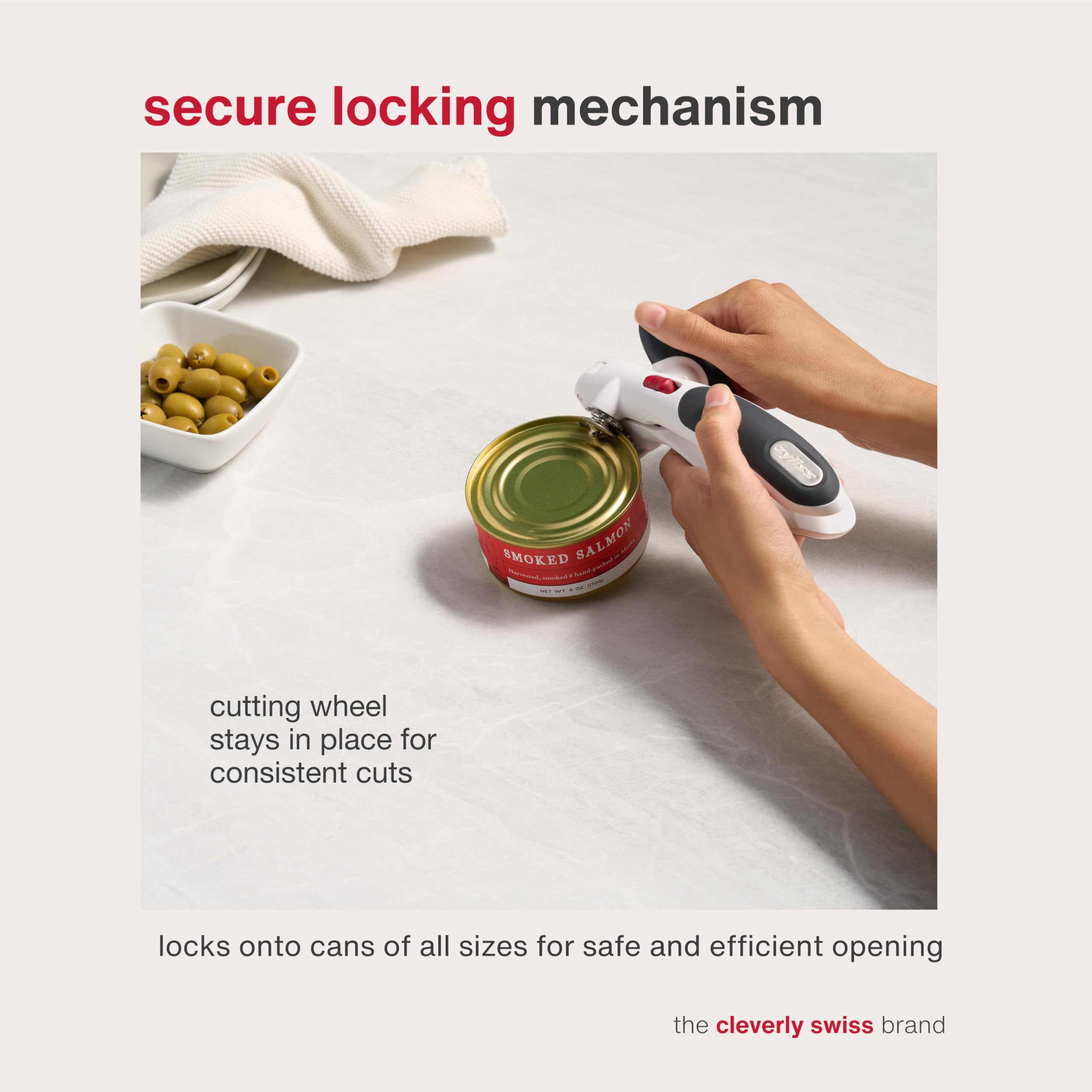 Zyliss Lock N' Lift Dosenöffner mit Deckelheber Magnet Lock N' Lift 100 weiß