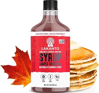 Lakanto Sugar Free Maple Syrup, Monk Fruit Sweetened, Keto, Vegan, 13 Fl Oz