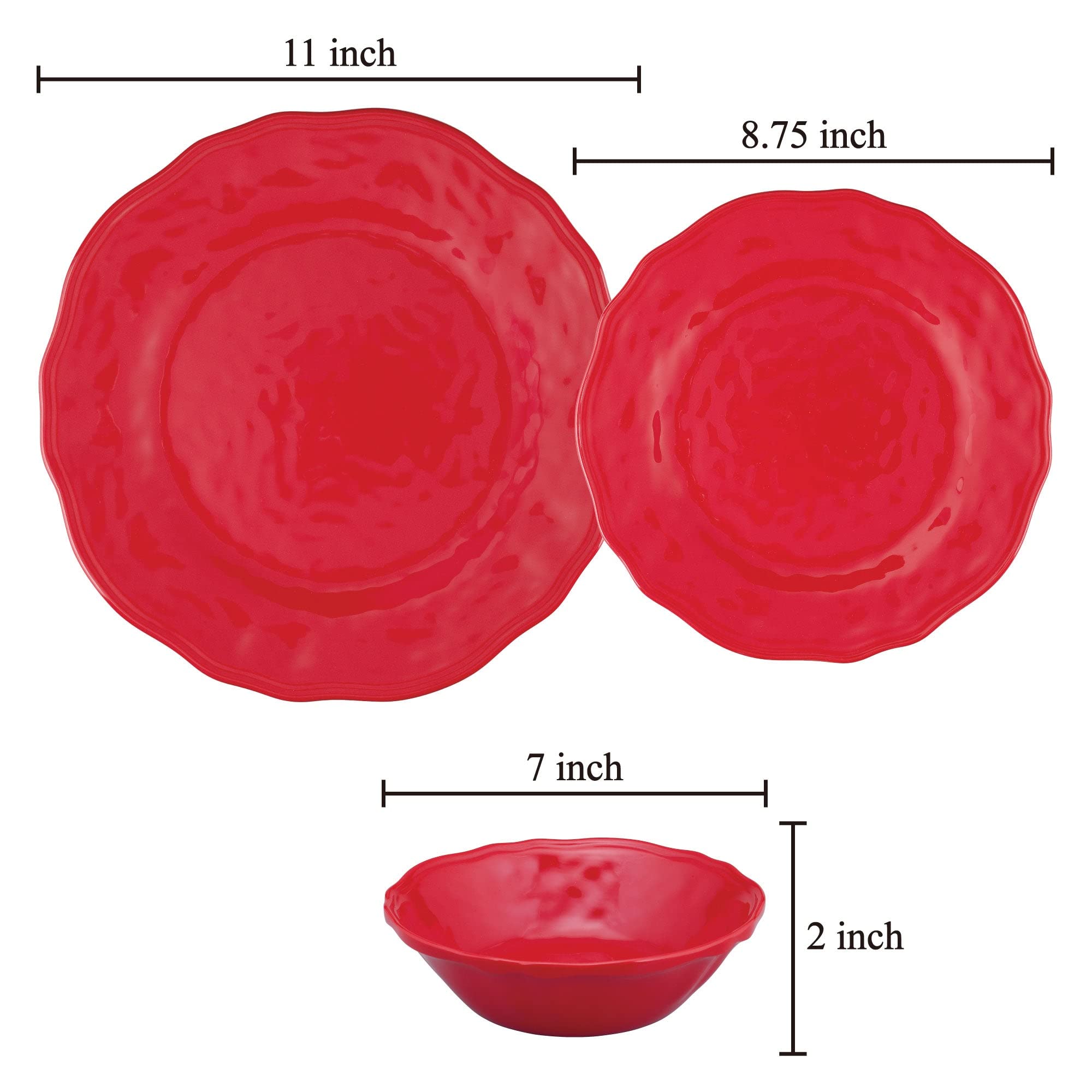 Juego Vajilla Melamina 12 Piezas | Sin BPA | Para Camping Y Exteriores