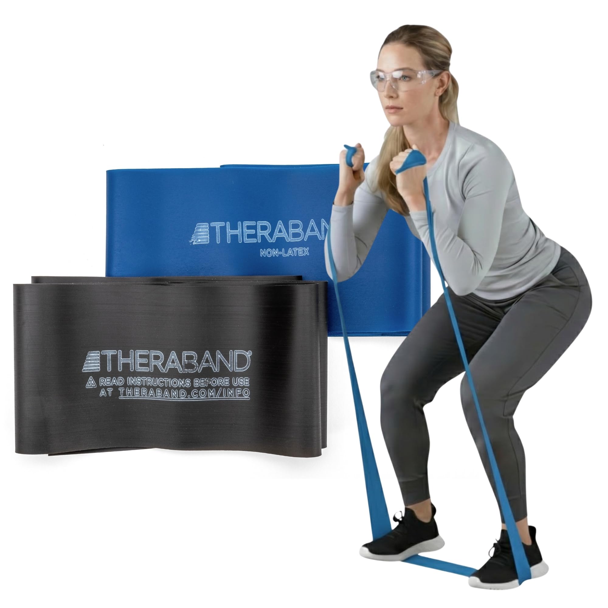 Resistance Bands Set, Advanced Kit, Blue, Black, Non-Latex Elastic Bands for Exercise & Physical Therapy, Strength Training Bands for Upper & Lower Body Fitness