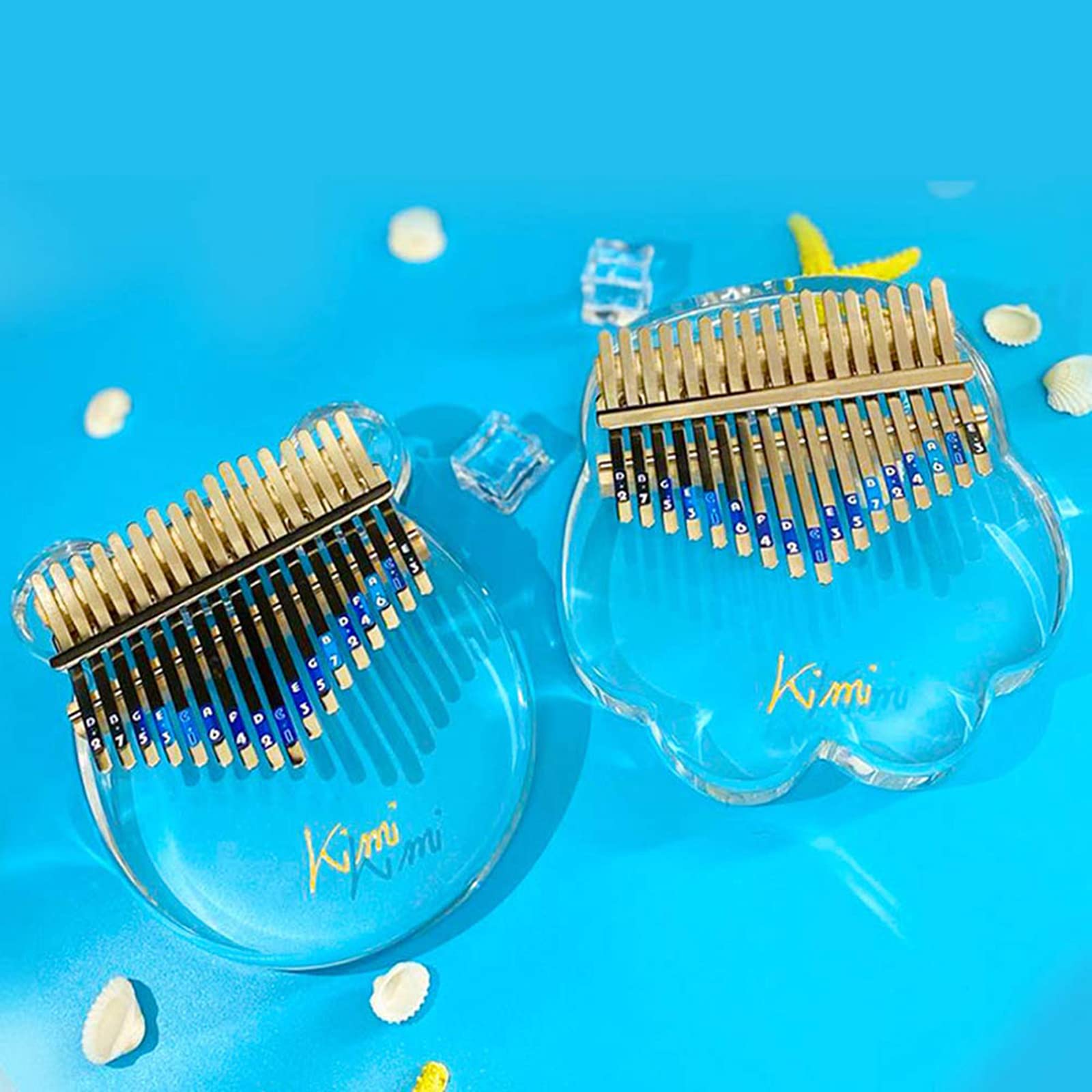 Kalimba 17 Clés, Pouce Piano Transparence Kalimba Portable Piano à Pouce Thumb Piano Cadeau d 'Anniversaire pour Les Enfants et Les Musicien
