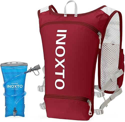 Miniatura 7 de INOXTO Chaleco de Hidratación para Correr Mochila, Paquete Ligero Aislado con Bolsa de Vejiga de Agua de 1.5L Mochila de Día para Senderismo,