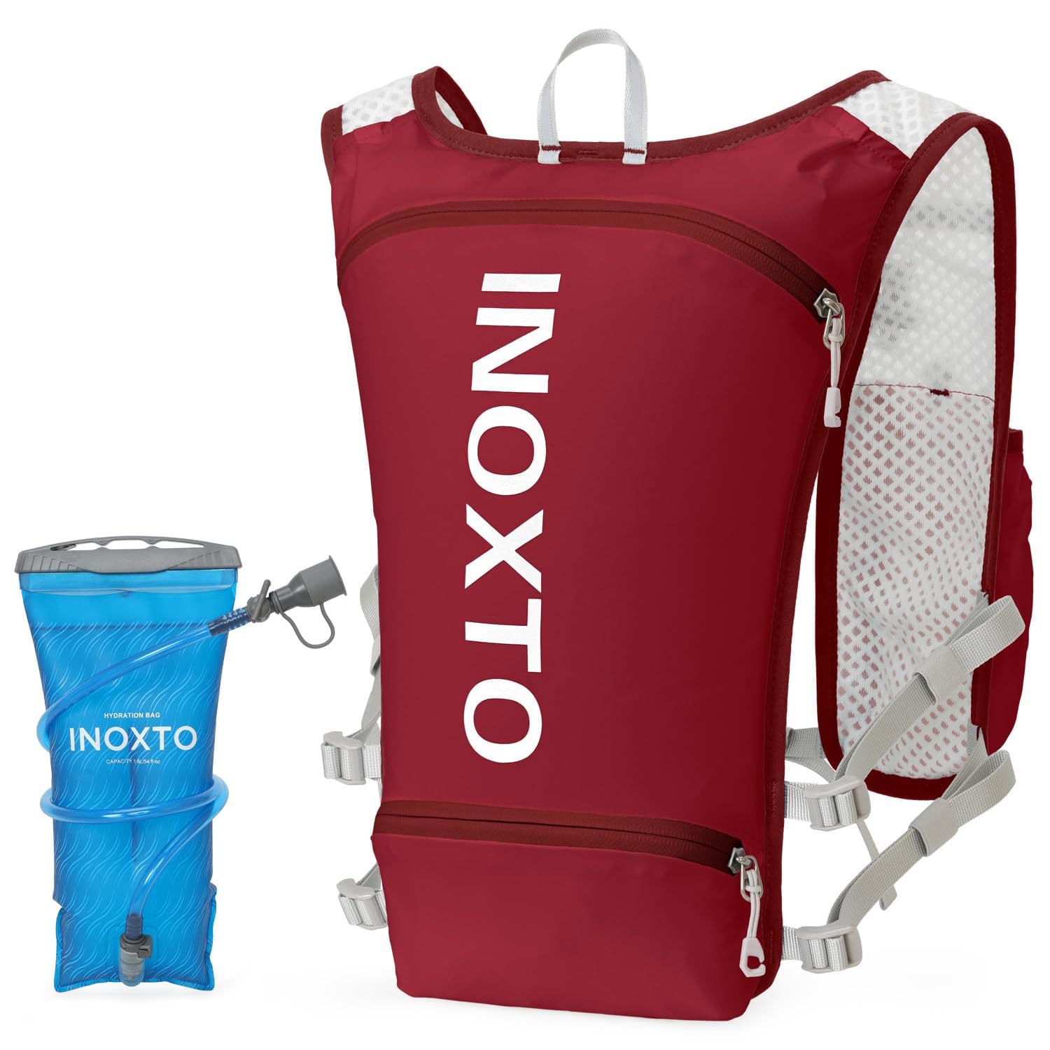 INOXTO Running Hydration Vest Backpack,Lightweight Insulated Pack with 1.5L Water Bladder Bag Daypack for Hiking Trail Running Cycling Race Marathon for Women Men