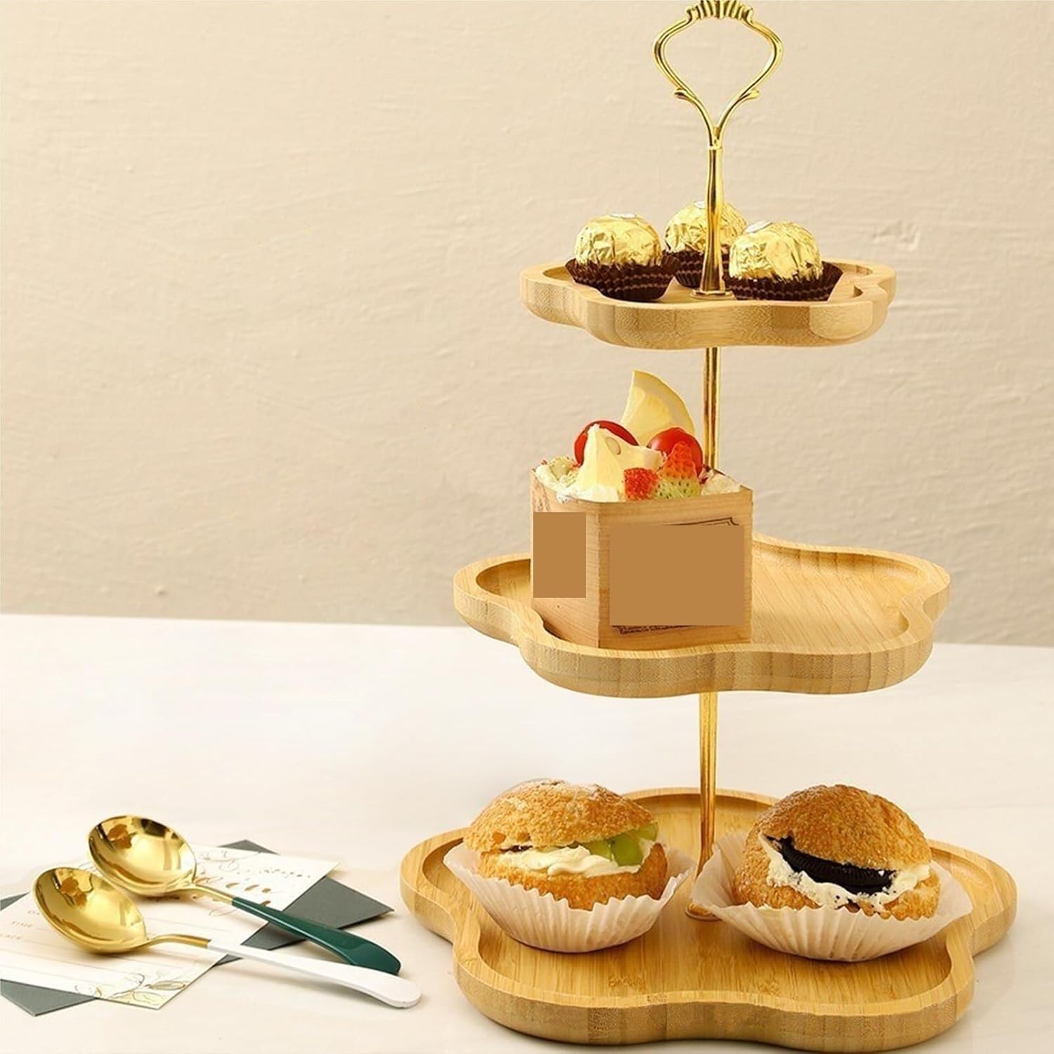 ケーキ台オードブル皿 3段フルーツボウルサービングスタンドケーキディスプレイ野菜 結婚式 誕生日