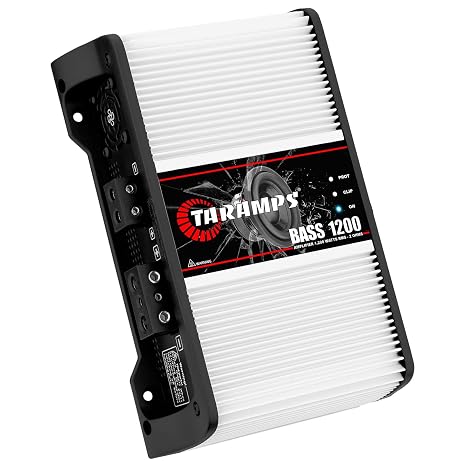 Taramps BASS 1200 2 Ohms 1 Channel Mosfet Amplifier 1200 Watts RMS, Monoblock, Crossover, Bass Boost, RCA/High Level Input, Class D, Car Audio, Monitor Level Remote Included, Great for Subwoofers