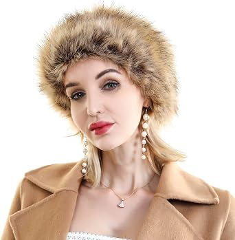 Women Faux Fur Headband Elastic Winter Earwarmer Earmuff Snow Ski Hat