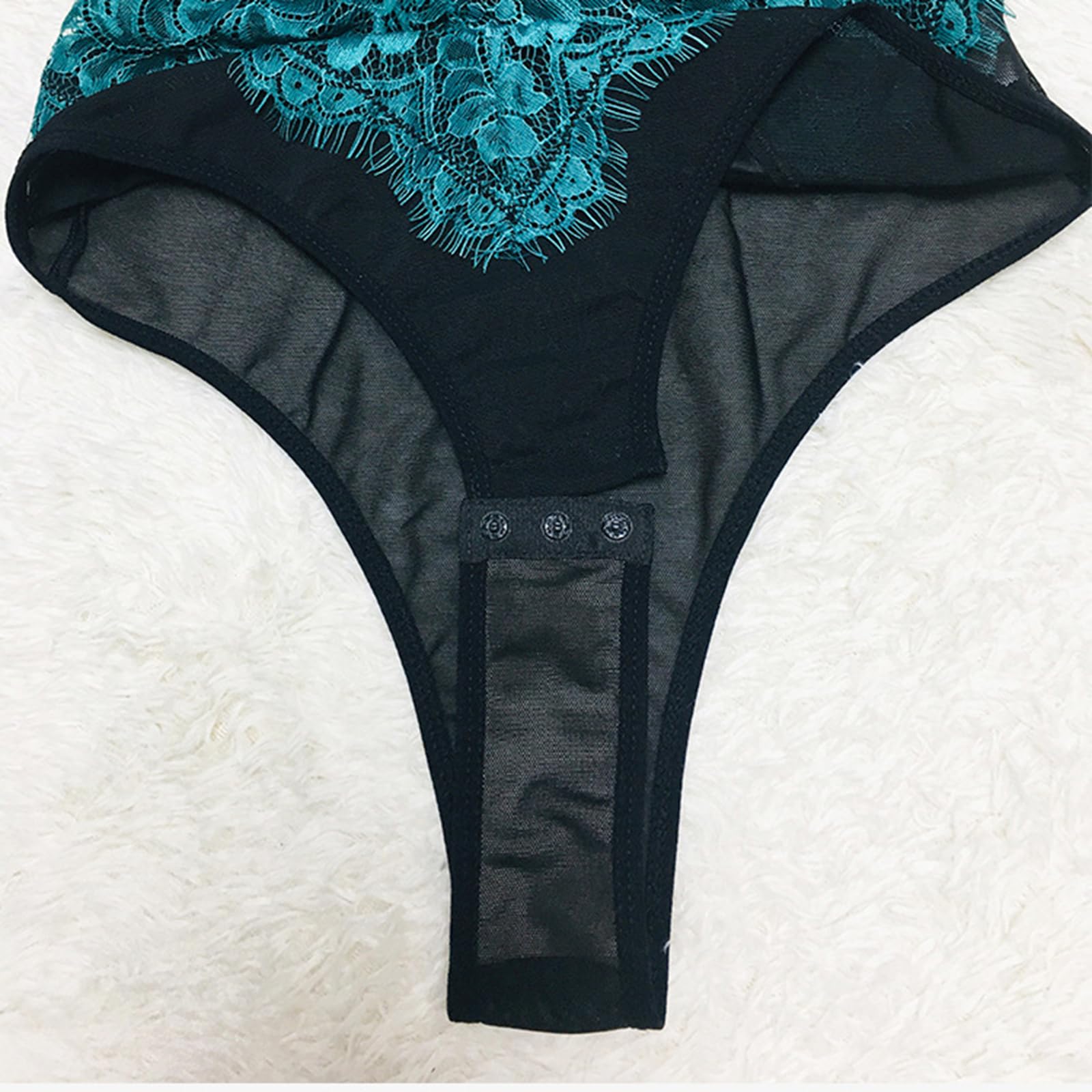 LYGBAOFUL Spitzen-Body für Damen – rückenfreier Tanga-Body