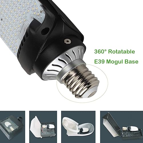 Miniatura 3 de Lámpara LED de maíz retrofit Shoebox, 54W LED Retrofi Kit E39 Base giratoria Mogul 5000K 7560LM, bombilla LED de paleta DLC aprobada por UL