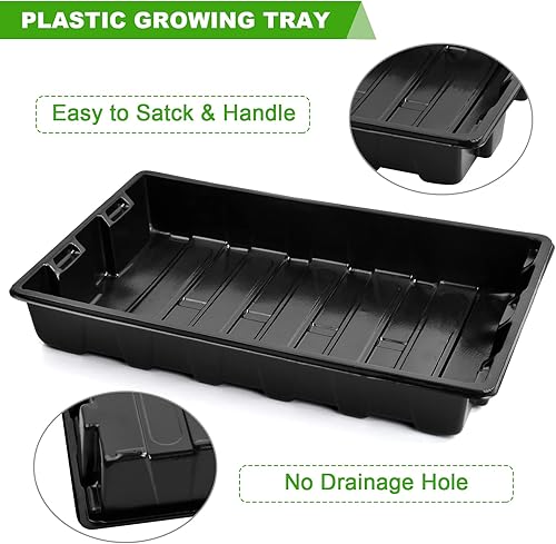Miniatura 3 de Chivalral 6 paquetes de bandejas de cultivo de plantas con cúpulas de humedad, bandeja de plástico para semillas, germinación y propagación de