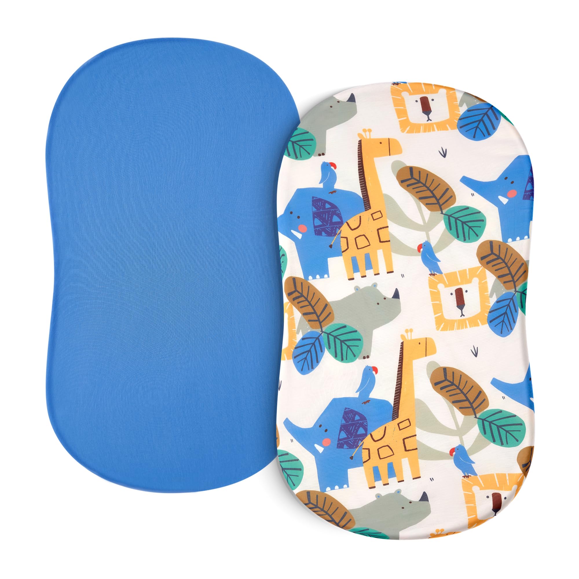 Protège-matelas bébé TILLYOU lot de 2 alèses douces et respirantes bleu et animaux