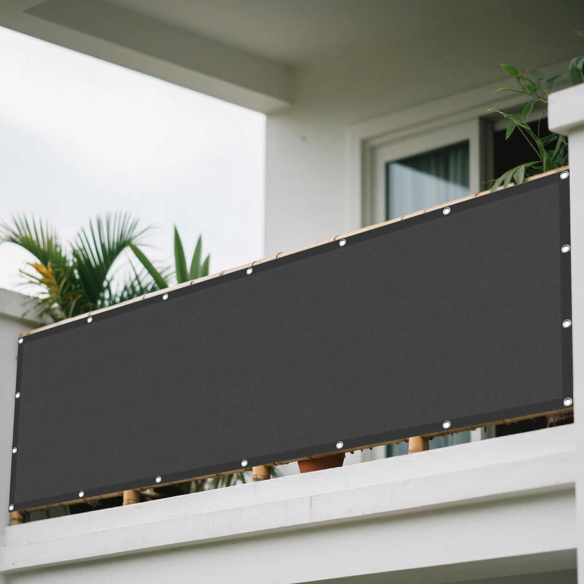 Voile d'ombrage pour terrasse et jardin extérieur rideau de fraîcheur sable respirant
