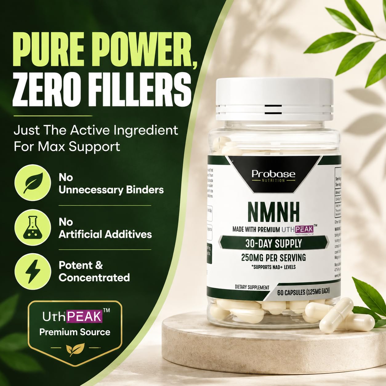 Uthpeak NMNH NAD Supplement 250mg - Recommended Dose for Healthy Aging, a Memory Focus Supplement for Cognitive Function Support (60 Capsules) - Alternative to NR, NAD, Quercetin and Fisetin — Amazon image 7