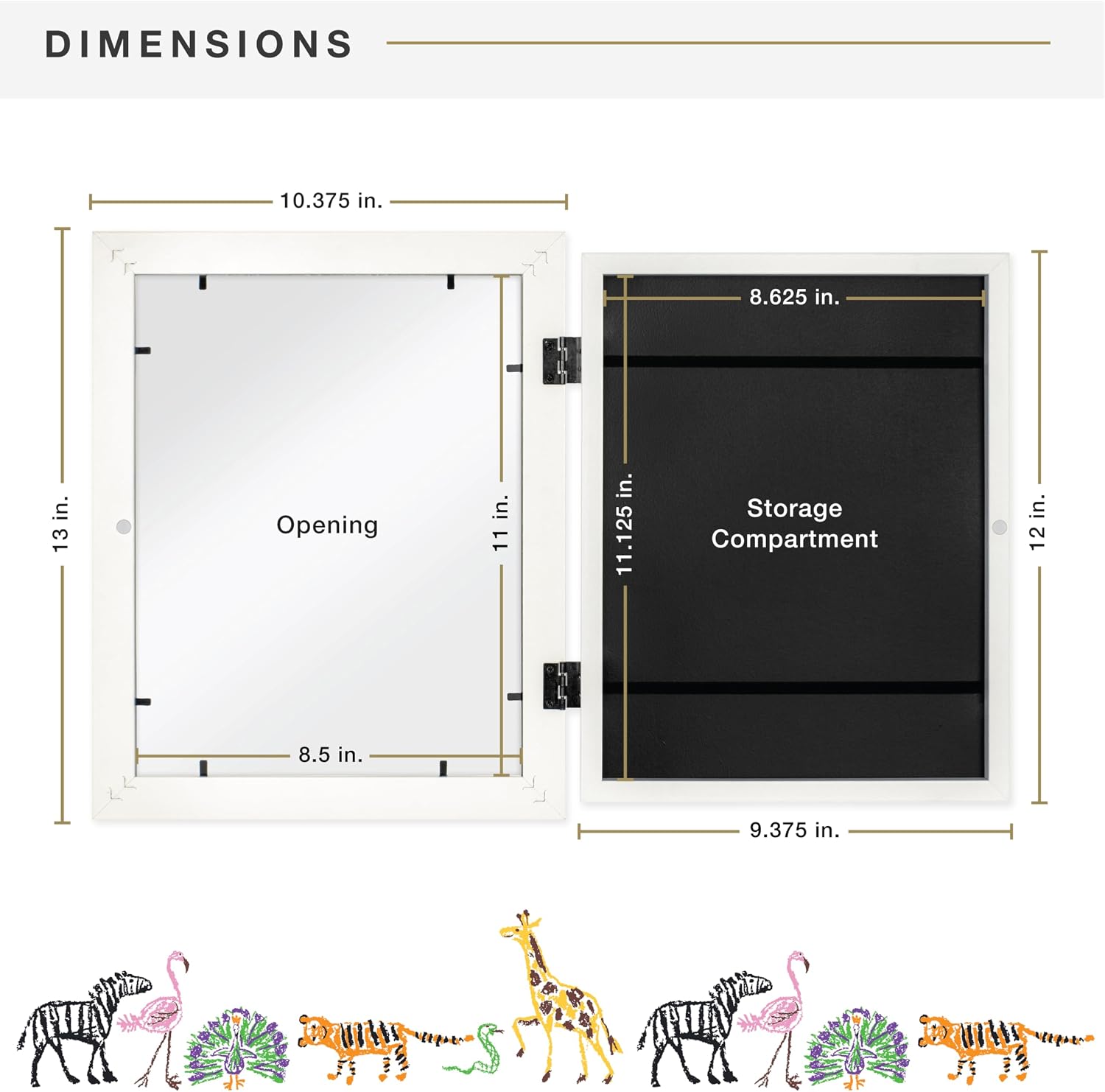 MCS Kids' Artwork Frame, Changeable for Kids' Art, 8.5x11 Inch, White