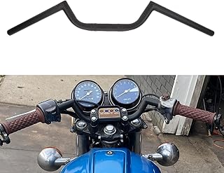 AnXin 7/8" Cafe Racer Clubman Handlebars 22mm Universal Black Steel for Bobber Custom Motorcycles