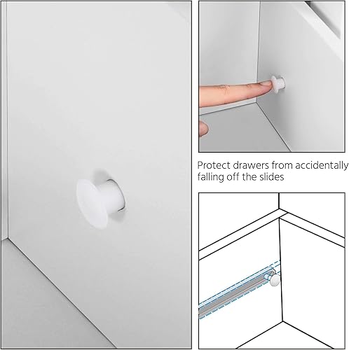 Miniatura 8 de Topeakmart Gabinete de madera independiente para baño, armario de baño, organizador de almacenamiento lateral, cuatro cajones para baño y cocina