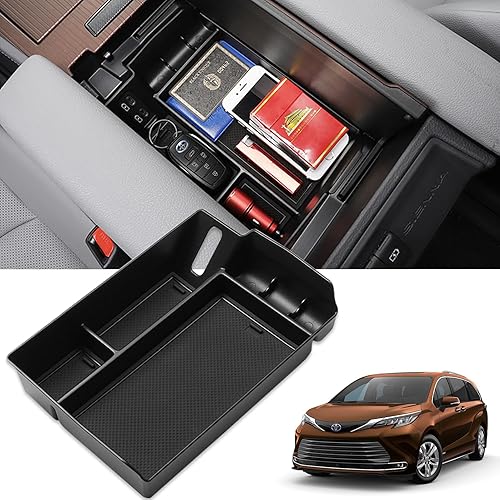 Miniatura 9 de TTCR-II Compatible con la bandeja organizadora de tablero Toyota Sienna 2021-2023, para organizador de consola Sienna Dash 2021-2023, bandeja de
