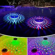 FirstE Solar Floating Pool Lights, RGB Color Changing Pool Floating Lights, Hangable IP68 Waterproof Solar Pool Light That Float for Pool Wedding Path Party Decoration, No Need Electric Wire