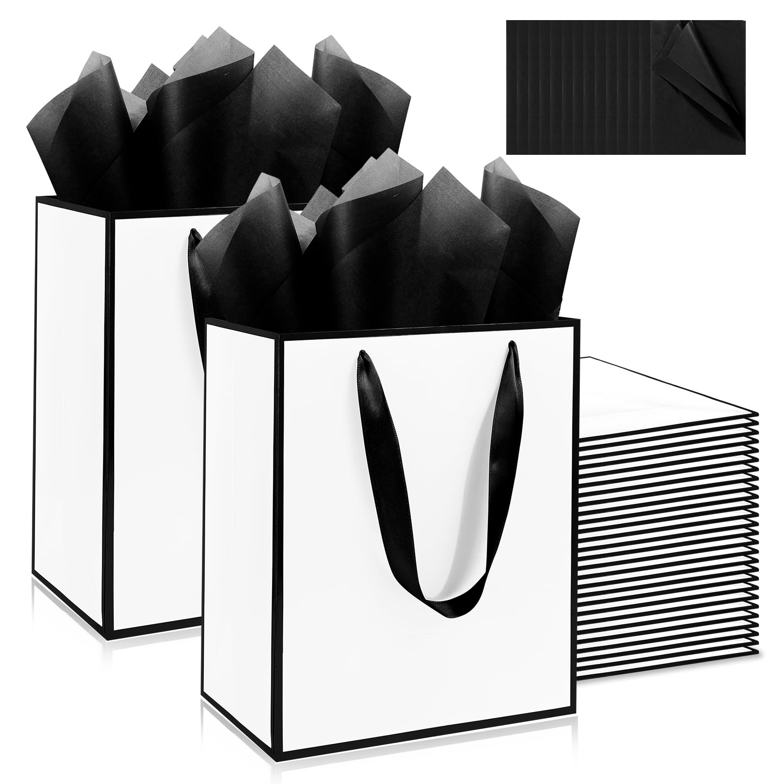 Photo 1 of Addblu 50 Pack Luxury Gift Bags Bulk with Handles, Medium Size 9x7x3.15 Inches - Includes 50 Tissue Papers for Party Favors, Wedding, Birthday, Baby Shower, Easter & Holidays