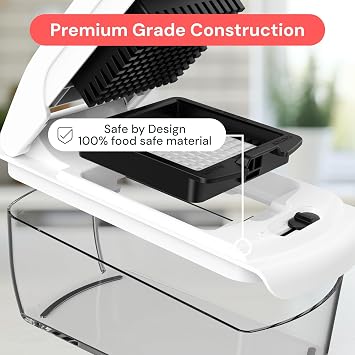 Fullstar Pro Original - Vegetable Chopper, Cutter & Spiralizer - 9 Blades | Onion, Salad & Veg Dicer - Veggie Spiralizer - Fast Food Prep Kitchen Gadgets & Cooking Gifts (9-in-1, White)