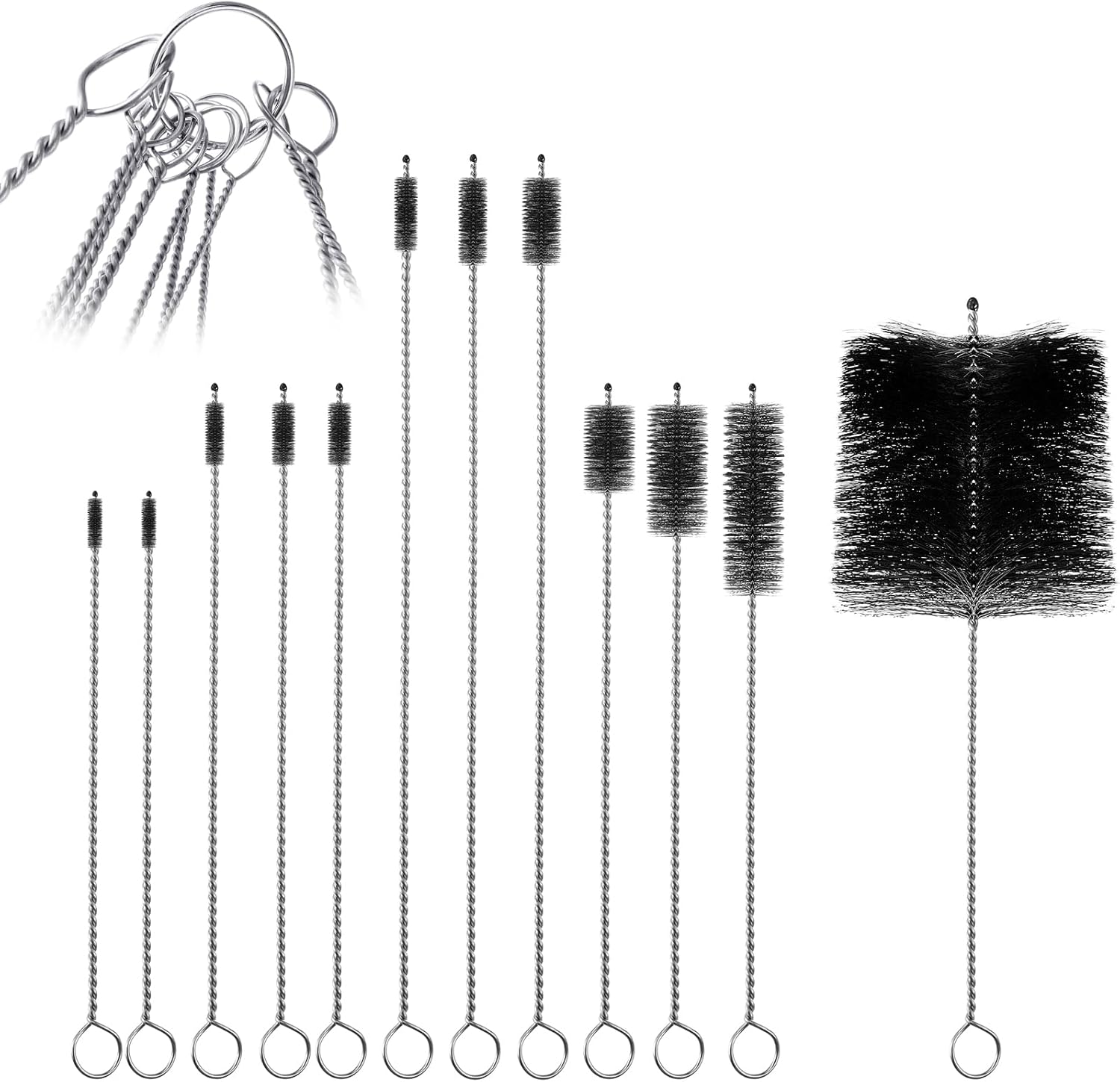 12 Pcs Engine Brush Kit Car Engine Brush Cleaning Kit Long Nylon Brushes for Auto Cleaning