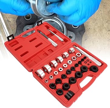 PerGar Bearing Press Kit, 33pcs Master Bushing Driver Set, Metric and Standard SAE Bearing Seal Removal Installer Driver Kit, Wheel Bearing Race Seal Bush Set