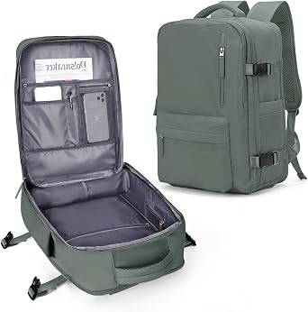 Personal Item Travel Backpack for Women Men Carry On Bag Airlines 18x14x8 | Flight Approved Under Seat 15.6 Inch Laptop Backpack Business Work with Water Bottle&Shoe Pouch Casual Daypack Travel