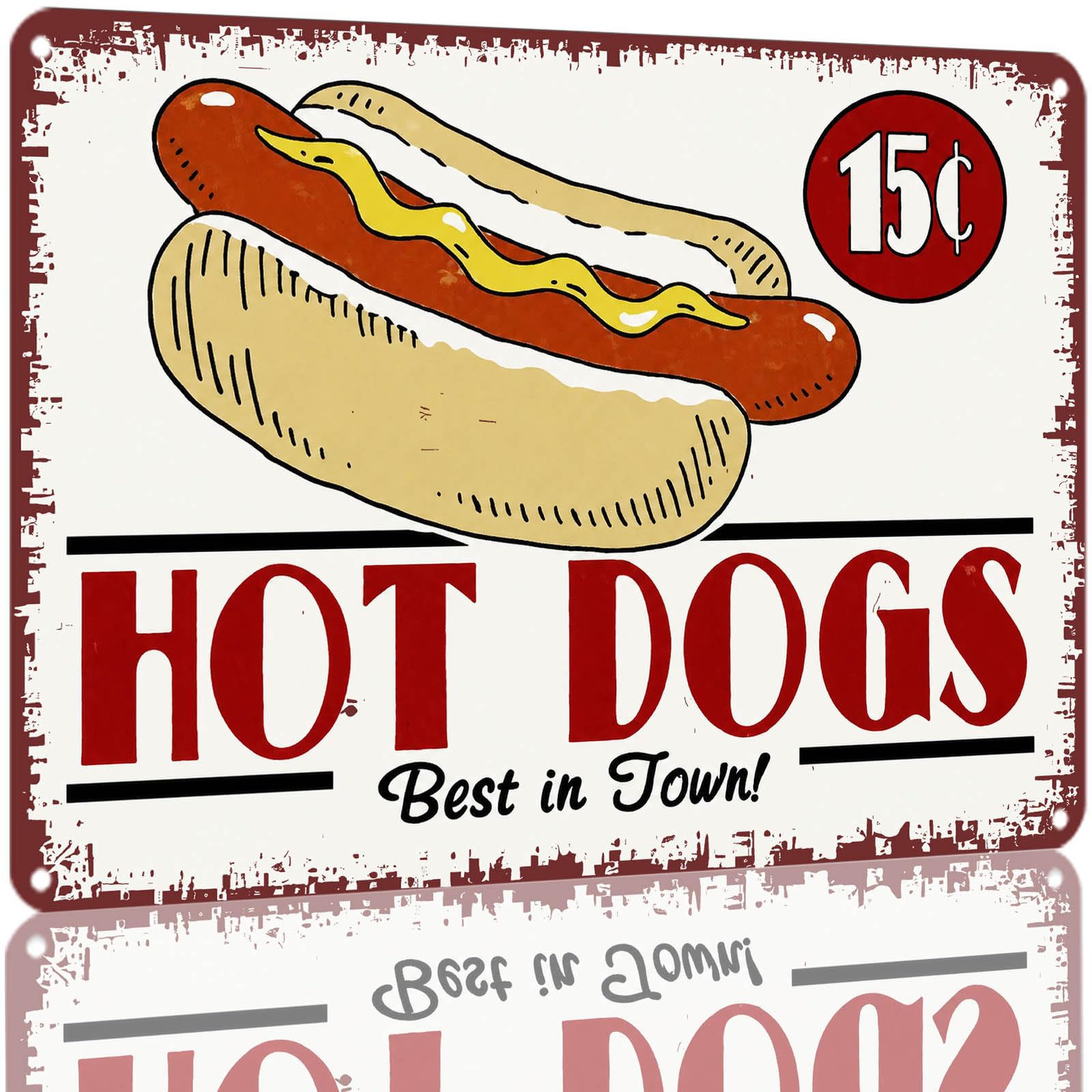 Kwqdozf As Pic Vintage Hot Dogs 15 Cent Metal Tin Sign 8X12 Inch Aluminum Retro Wall Decor