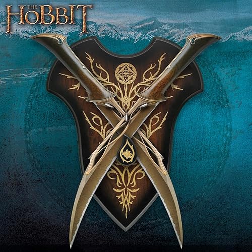 Miniatura 3 de Dagas gemelas de Tauriel | Cuchillas de acero inoxidable | Asas de metal fundido | Exhibición de montaje en pared | Certificado de autenticidad