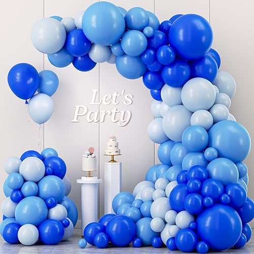 Kit de Arco de Guirnalda de Globos Azules, Kelfara 109 Piezas Globos Azul Real Azul Pastel, Globo de Látex de 1810125 Pulgadas para Baby Shower