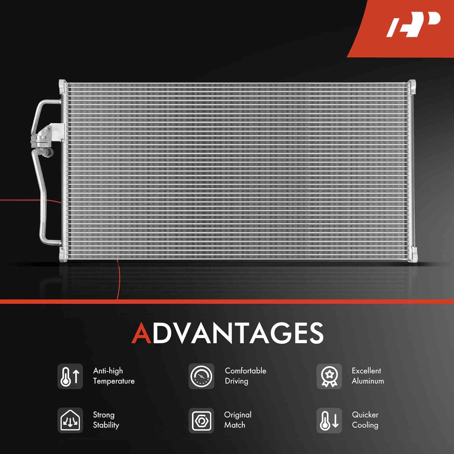 A-Premium A/C Condenser - Compatible with Buick LeSabre, Park Avenue & Oldsmobile 88, 98, LSS, Regency & Pontiac Bonneville, V6 3.8L, Replace# 52462563