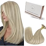 Hetto U Tip Hair Extensions Human Hair Blonde K Tip Hair Extensions Real Human Hair Straight Keratin Tips Extensions Highlight Ash Blonde Mix for Short Hair 14 Inch 50g 50 Strands