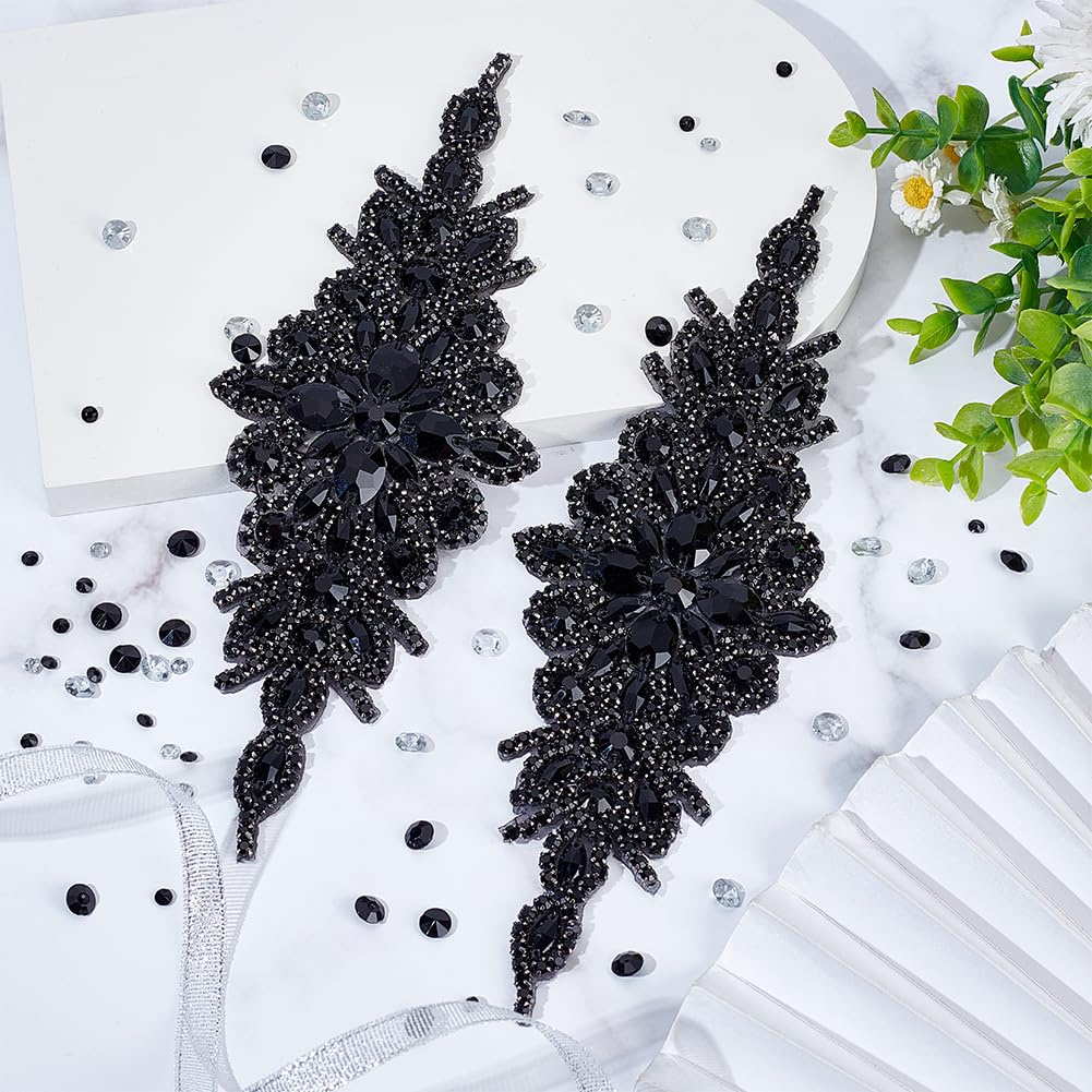 FINGERINSPIRE Gland Strass Applique Couture Cristaux Applique Décoration Argent Cristaux Applique Décoration Brillant Strass Applique Pour Robe, Robe, Casque, Chaussures, Sacs